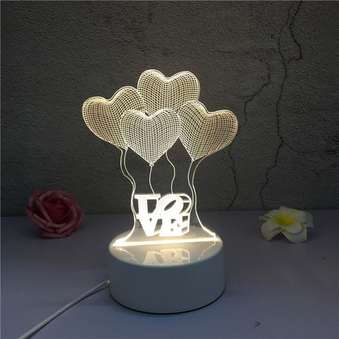 SOLOLANDOR 3D LED Lamp Creative 3D LED Night Lights Novelty Illusion Night Lamp 3D Illusion Table Lamp For Home Decorative Light