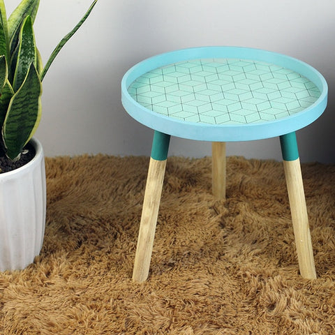 Nordic Small Fresh Mini Coffee Tables Creative Wood Low Round Tables Living Room Home Furniture Home Decoration Accessories