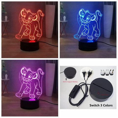 The Lion King USB Touch LED Child Night Light Cartoon Simba Room Decor Kids Birthday Holiday Gift King of the Jungle Desk Lamp