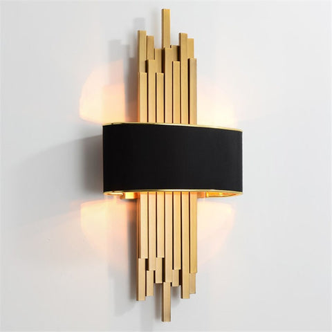 Metal Pipe Living room Led Wall Lamp Gold/Black Body Bedroom Wall Light Corridor Wall Sconce Loft Wall Deco 90-260V Nordic Lamp