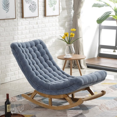 Modern Design Rocking Lounge Chair Sofa Bed Fabric Wood For Home Furniture Sofas Living Room Adult Luxury Rocking Chair Chaise