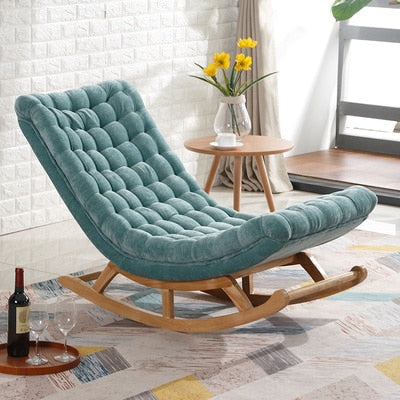 Modern Design Rocking Lounge Chair Sofa Bed Fabric Wood For Home Furniture Sofas Living Room Adult Luxury Rocking Chair Chaise