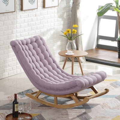 Modern Design Rocking Lounge Chair Sofa Bed Fabric Wood For Home Furniture Sofas Living Room Adult Luxury Rocking Chair Chaise