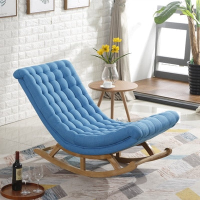 Modern Design Rocking Lounge Chair Sofa Bed Fabric Wood For Home Furniture Sofas Living Room Adult Luxury Rocking Chair Chaise