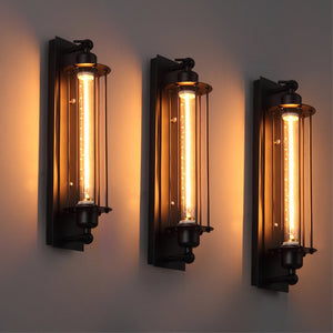 Industrial Wall Lamp Vintage Iron Wall Light E27 Edison/LED Bulb Indoor Cellar Bar Cafe Basement Corridor Wall Mounted Sconce