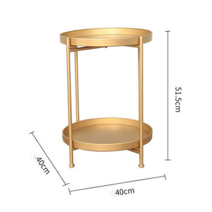 Luxury Metal Round Small Tea Table Coffee Table with Tray Storage for Sofa Bed Side Living Room mesa auxiliar Home Furniture