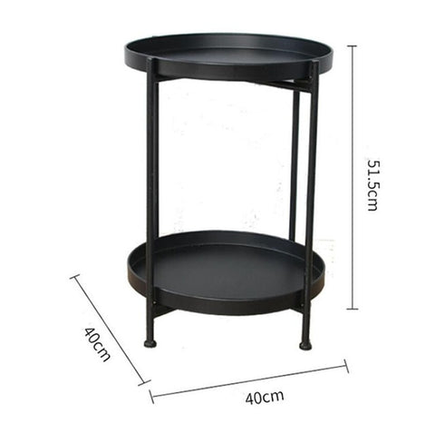 Luxury Metal Round Small Tea Table Coffee Table with Tray Storage for Sofa Bed Side Living Room mesa auxiliar Home Furniture