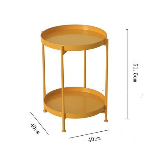 Luxury Metal Round Small Tea Table Coffee Table with Tray Storage for Sofa Bed Side Living Room mesa auxiliar Home Furniture