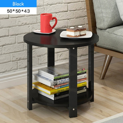 Nordic Style Wooden Coffee Table Living room Sofa Side Table Double Layers Round Tea Table for Home Furniture