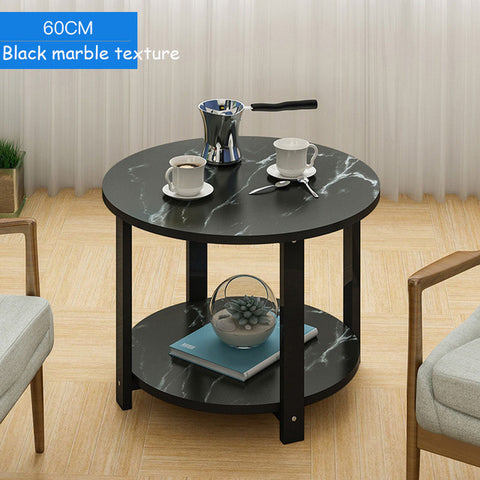 Nordic Style Wooden Coffee Table Living room Sofa Side Table Double Layers Round Tea Table for Home Furniture