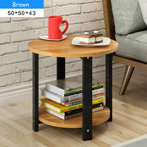 Nordic Style Wooden Coffee Table Living room Sofa Side Table Double Layers Round Tea Table for Home Furniture