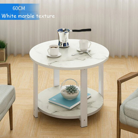 Nordic Style Wooden Coffee Table Living room Sofa Side Table Double Layers Round Tea Table for Home Furniture