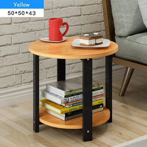 Nordic Style Wooden Coffee Table Living room Sofa Side Table Double Layers Round Tea Table for Home Furniture