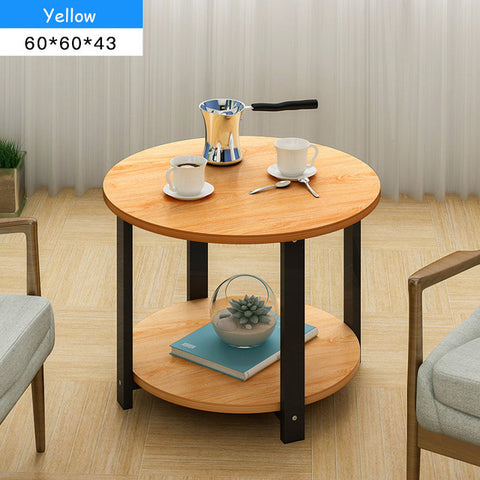 Nordic Style Wooden Coffee Table Living room Sofa Side Table Double Layers Round Tea Table for Home Furniture