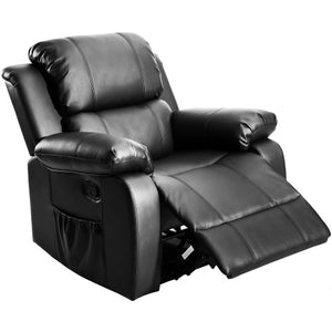 Barwick PU Heated Massage Recliner Sofa Ergonomic Lounge With 8 Vibration Motors