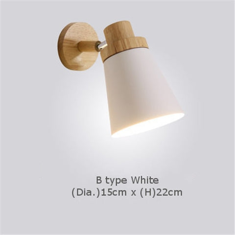 LED Wall Lamp Nordic Wooden Wall Light 220V E27 Bedside Wall Lamp luminaire Macaroon Wall Sconce for Dining Room Restaurant Cafe