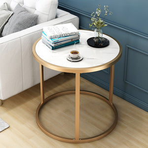 Nordic Marbled Grain Tea Table Living Room Simple Modern Small Round Table Type Side Corner Several Light Luxury Bedside Table