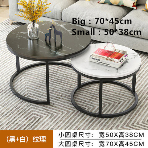 Nordic-style steel and wood tea table creative small apartment simple modern living room sofaside several round simple tea table