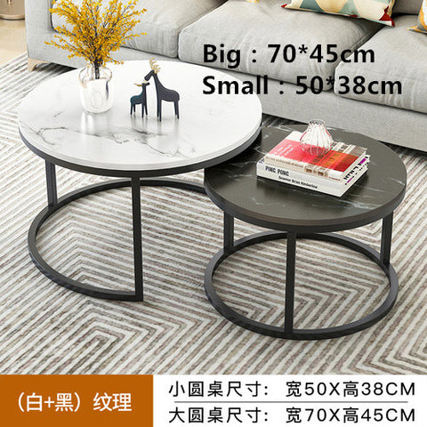 Nordic-style steel and wood tea table creative small apartment simple modern living room sofaside several round simple tea table