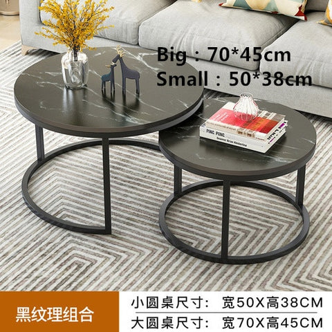 Nordic-style steel and wood tea table creative small apartment simple modern living room sofaside several round simple tea table