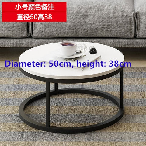 Nordic-style steel and wood tea table creative small apartment simple modern living room sofaside several round simple tea table