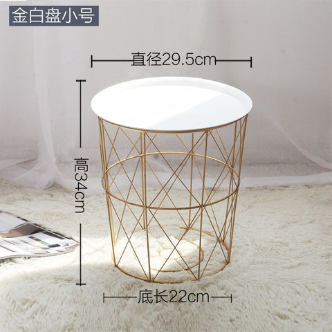 Nordic Simple Golden Coffee Table Books Minimalist  Living Room Large Space Storage Furniture Tray Table