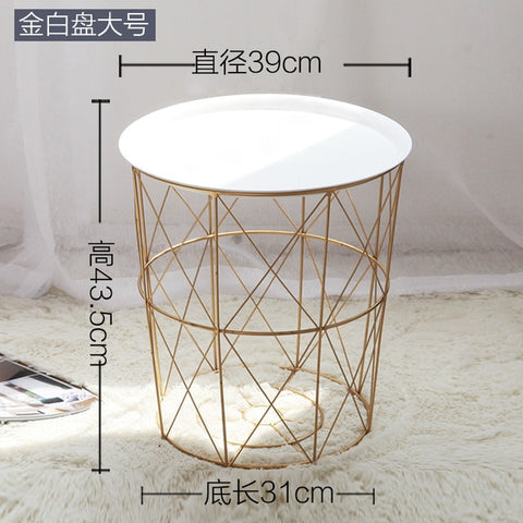 Nordic Simple Golden Coffee Table Books Minimalist  Living Room Large Space Storage Furniture Tray Table