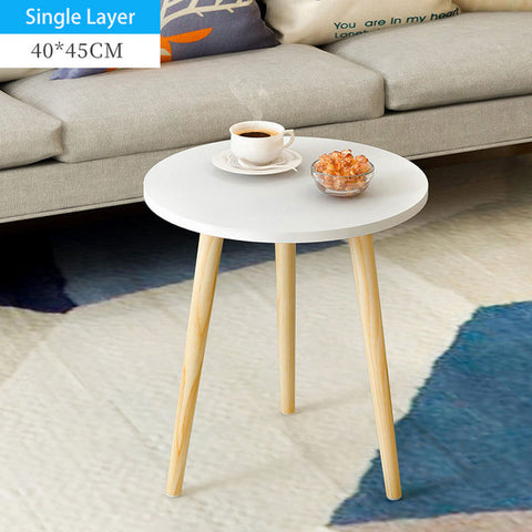 Creative Nordic Wood Low Round Coffee Table Dirty Storage Table Tea Fruit Snack Service Plate Tray Bed Living Room Sofa Side