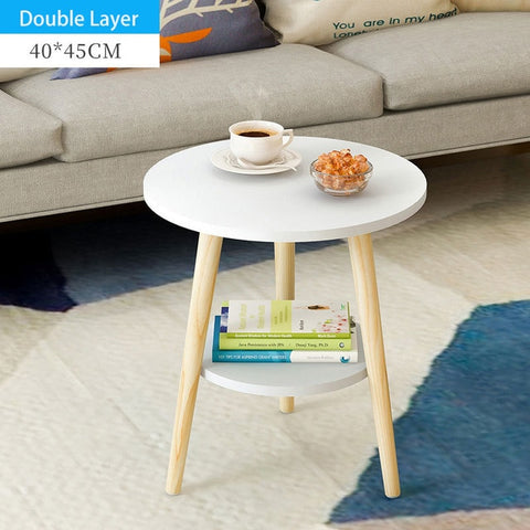 Creative Nordic Wood Low Round Coffee Table Dirty Storage Table Tea Fruit Snack Service Plate Tray Bed Living Room Sofa Side