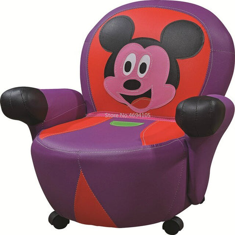 Living Furniture Single Seat Sofa with Casters Design Corner  Sofas Artificial Leather Couch Children's Cartoon Chair