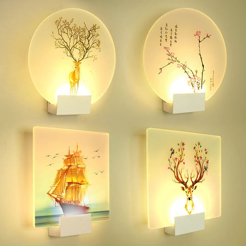 Artpad 8W Modern Romantic Loveliness Classic Picture Wall Lamp Bedside Bedroom Stair Corridor Porch Led Nordic Home Wall Light