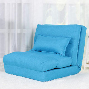 2B Creative folding lazy sofa living room fabric sofa bed simple dormitory single small sofa small apartment floor sofa