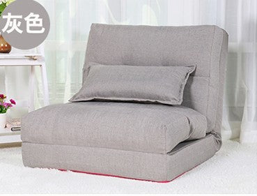 2B Creative folding lazy sofa living room fabric sofa bed simple dormitory single small sofa small apartment floor sofa