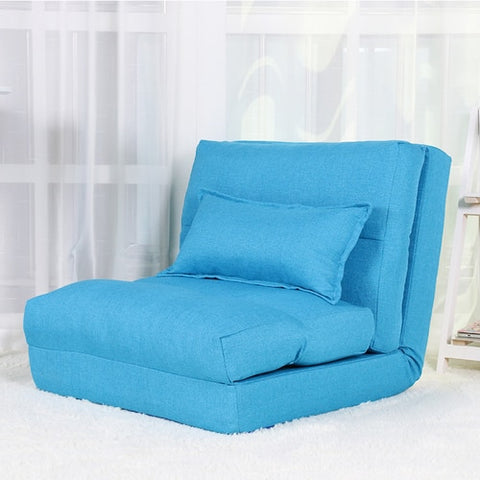 2B Creative folding lazy sofa living room fabric sofa bed simple dormitory single small sofa small apartment floor sofa