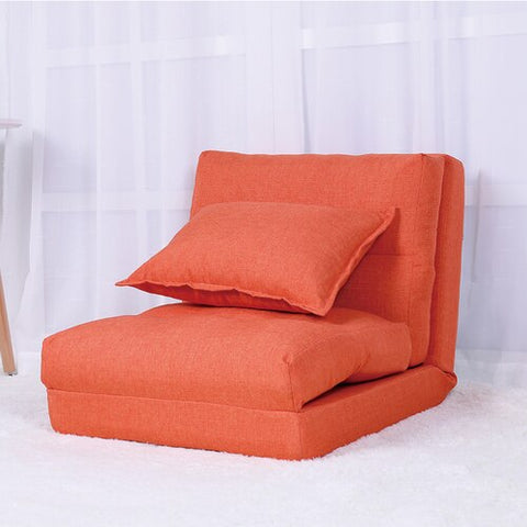 2B Creative folding lazy sofa living room fabric sofa bed simple dormitory single small sofa small apartment floor sofa