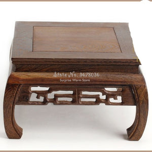 Solid Wood Tea Table Rosewood Carving Decoration Base Vase Buddha Kistler Display Rack Multi-use Rectangle Small Coffee Table