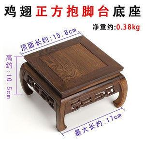 Solid Wood Tea Table Rosewood Carving Decoration Base Vase Buddha Kistler Display Rack Multi-use Rectangle Small Coffee Table