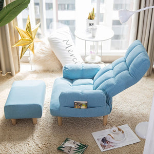 Adjustable Sofa Bed Chair Stools Sets with Storage Pockets Bedroom Furniture For Sleeping Relaxing Reading