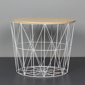 Nordic Ins Wind Minimalist Wrought Iron Side Table Small Coffee Table Small Round Table Bedside Table Corner Storage Basket