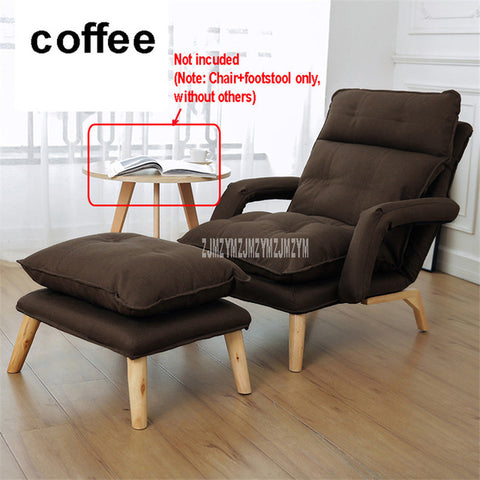 Lazy Lounge Chair Lying Reclining Chair With Footstool 4-Gear Backrest Living Room Learning WatchingTV Leisure Single Sofa Chair