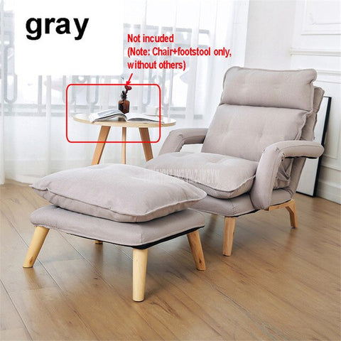 Lazy Lounge Chair Lying Reclining Chair With Footstool 4-Gear Backrest Living Room Learning WatchingTV Leisure Single Sofa Chair