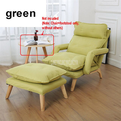 Lazy Lounge Chair Lying Reclining Chair With Footstool 4-Gear Backrest Living Room Learning WatchingTV Leisure Single Sofa Chair