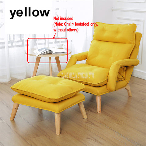 Lazy Lounge Chair Lying Reclining Chair With Footstool 4-Gear Backrest Living Room Learning WatchingTV Leisure Single Sofa Chair