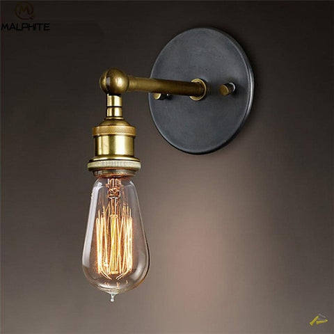 American Retro Sconce Wall Lamps Vintage Loft Lights E27 Bulb Plated Iron Retro Industrial Home deco Lighting fixtures luminaria