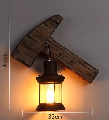 American Retro Industrial Wood Creative Bar Cafe Restaurant Wall Lamp Wall Lights for Home