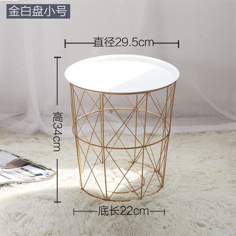 Metal Coffee Table Living Room Sofa Side Table Dirty Storage Basket Tea Table Desk Console Table Minimalist Furniture Tv Tray