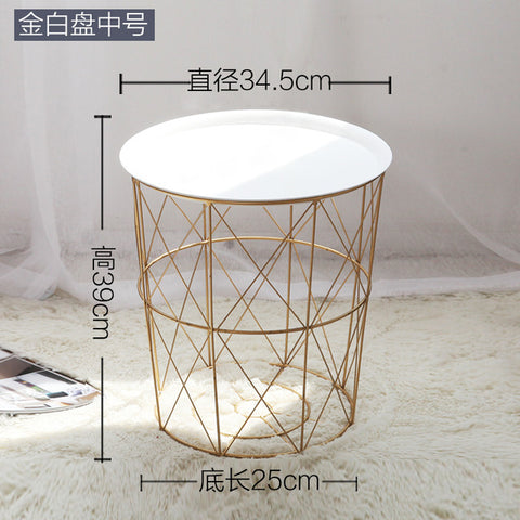 Metal Coffee Table Living Room Sofa Side Table Dirty Storage Basket Tea Table Desk Console Table Minimalist Furniture Tv Tray