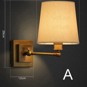 Modern Wall Lamp CLARIDGE DOUBLE SCONCE WITH LINEN SHADE American Vintage Bronze Fixture Hotel Bedside Restaurant Cafe Bar Light