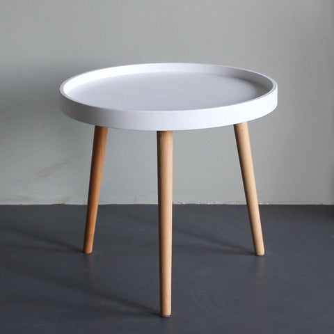 Dia 50cm Small Round Table Bedroom Living Room Modern Coffee Table Sofa Side Wooden Legs Sofa Corner Table Desk Home Furniture