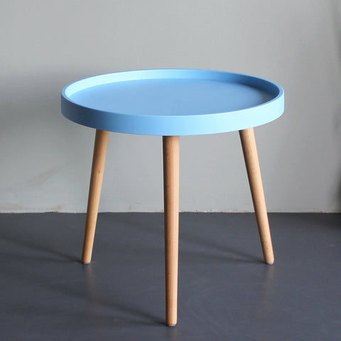 Dia 50cm Small Round Table Bedroom Living Room Modern Coffee Table Sofa Side Wooden Legs Sofa Corner Table Desk Home Furniture